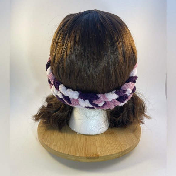 Handmade Kid’s Super Soft & Cozy Winter Headband/Ear Wrap - Variegated Purple - Picture 6 of 9
